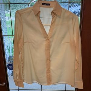Cream colored button up womens shirt new without tags